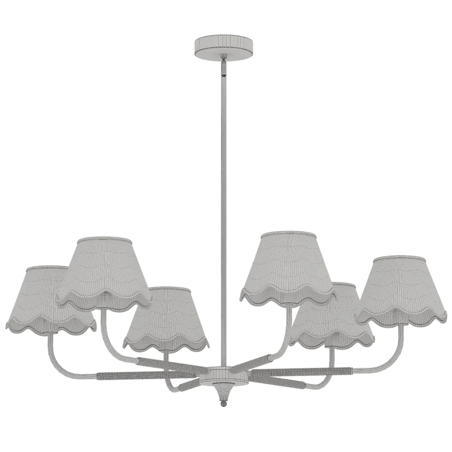 Boho Rattan Chandelier Image 2
