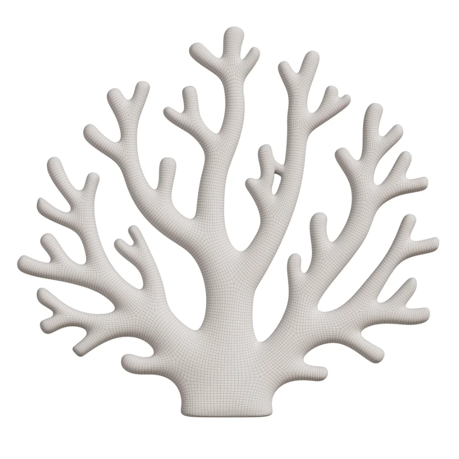 Chrome Coral Tree Wall Sculptural Decor Image 2