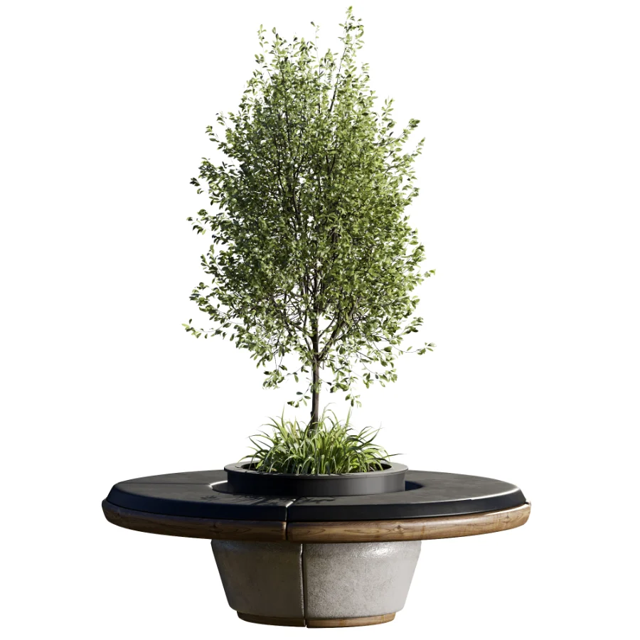 Bench with Plants – Urban Furniture 06 Image 3