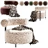 Naduvi Miley Velvet Right Cremekleurig Sofa - Thumbnail 4