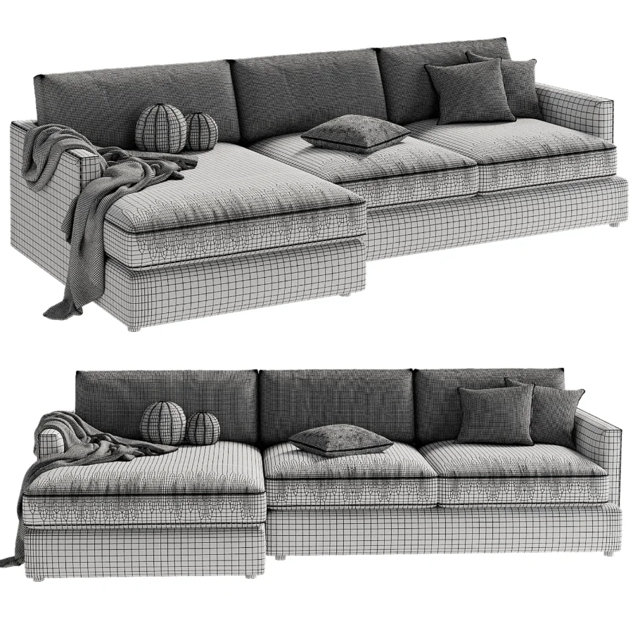 Lounge Deep 2 Piece Sectional Sofa with Chaise Lounge Image 2