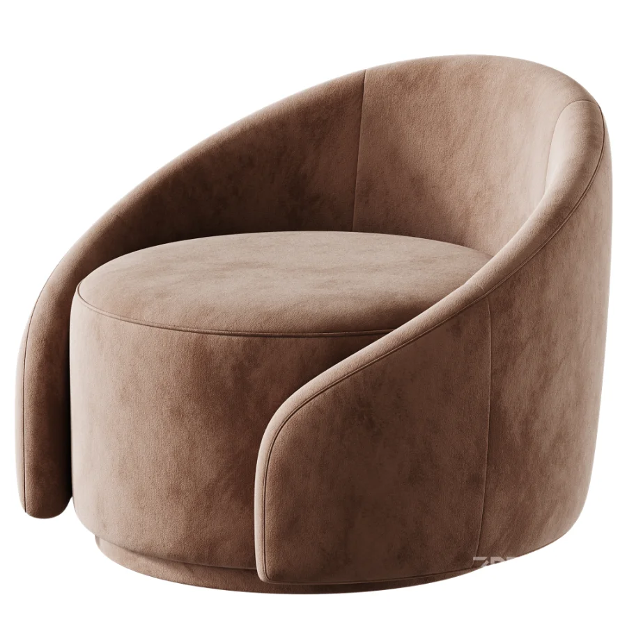Aunna Upholstered Swivel Barrel Chair Image 3