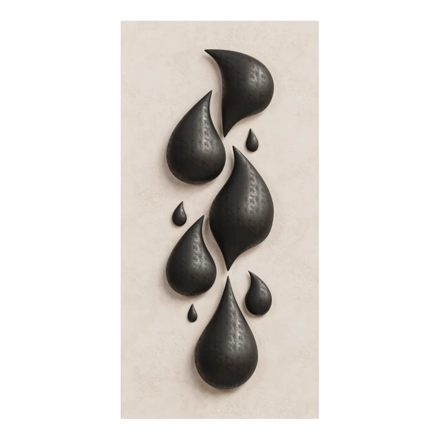 Modern Circular Wall Sculpture with Water Droplet Design DZJ-693 Image 2