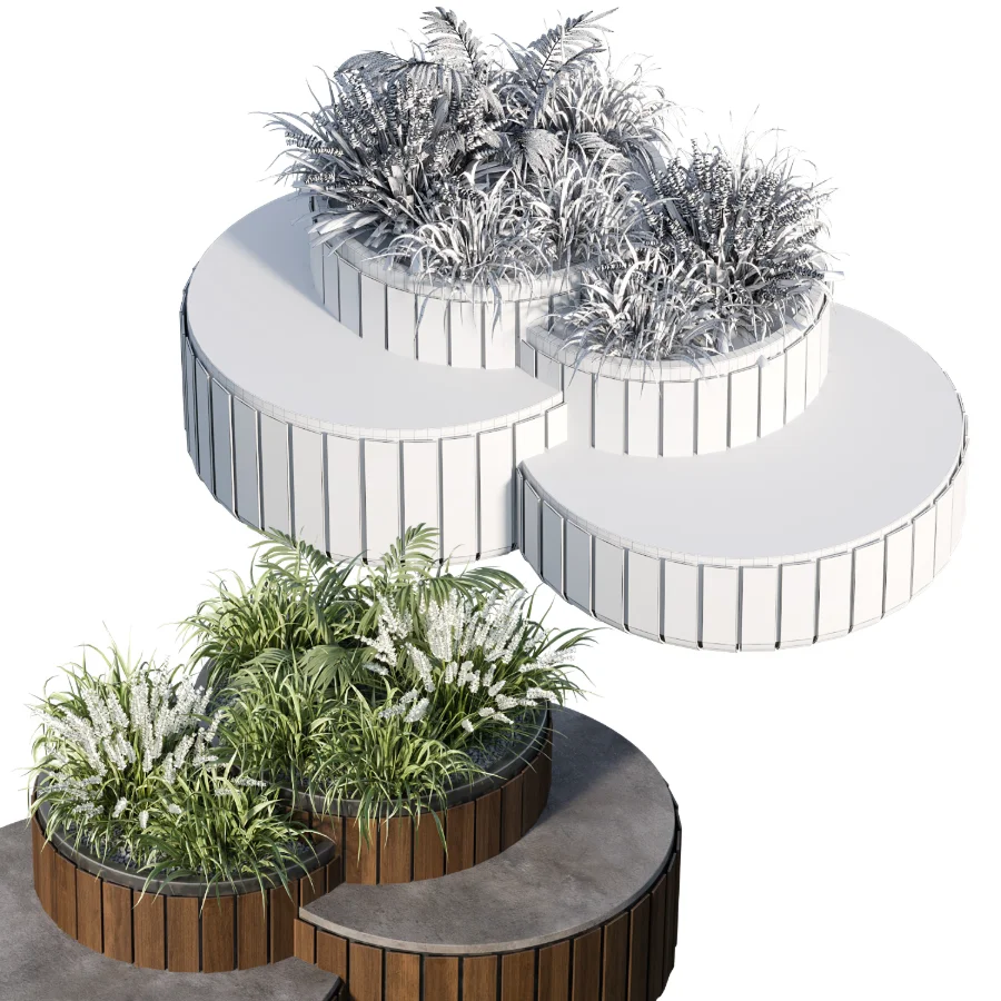 Bench with Plants – Urban Furniture 04 Image 2