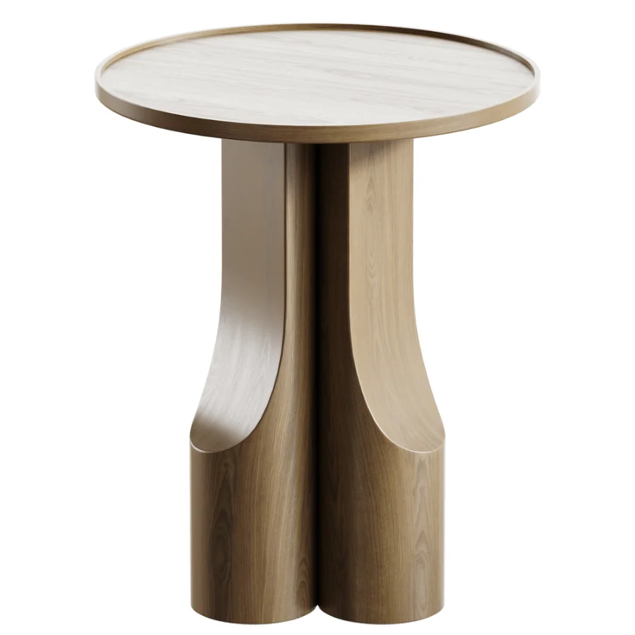 Stigido Round walnut Side table BY AMPM Image 2