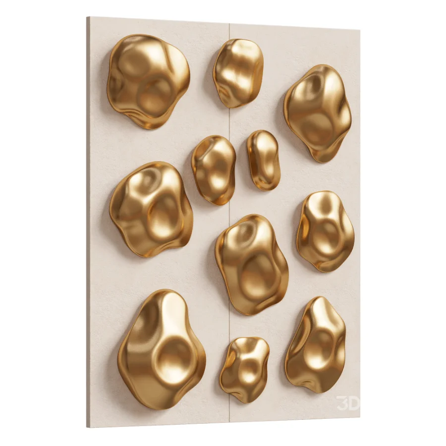 Wall Decor Abstract Gold Blob Image 4