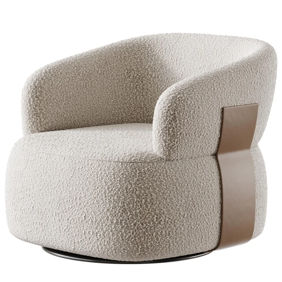 Hillip 360 Rotation Modern Barrel Chair Image 3