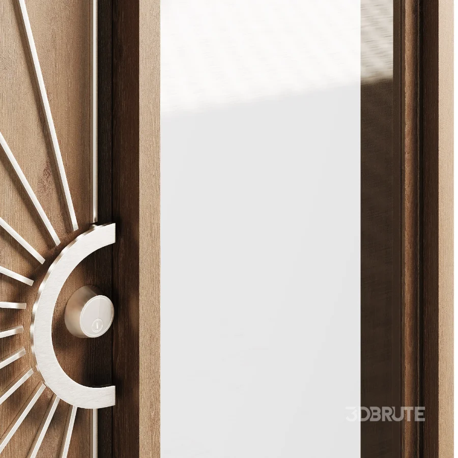 Modernist entry walnut doors collection Image 8