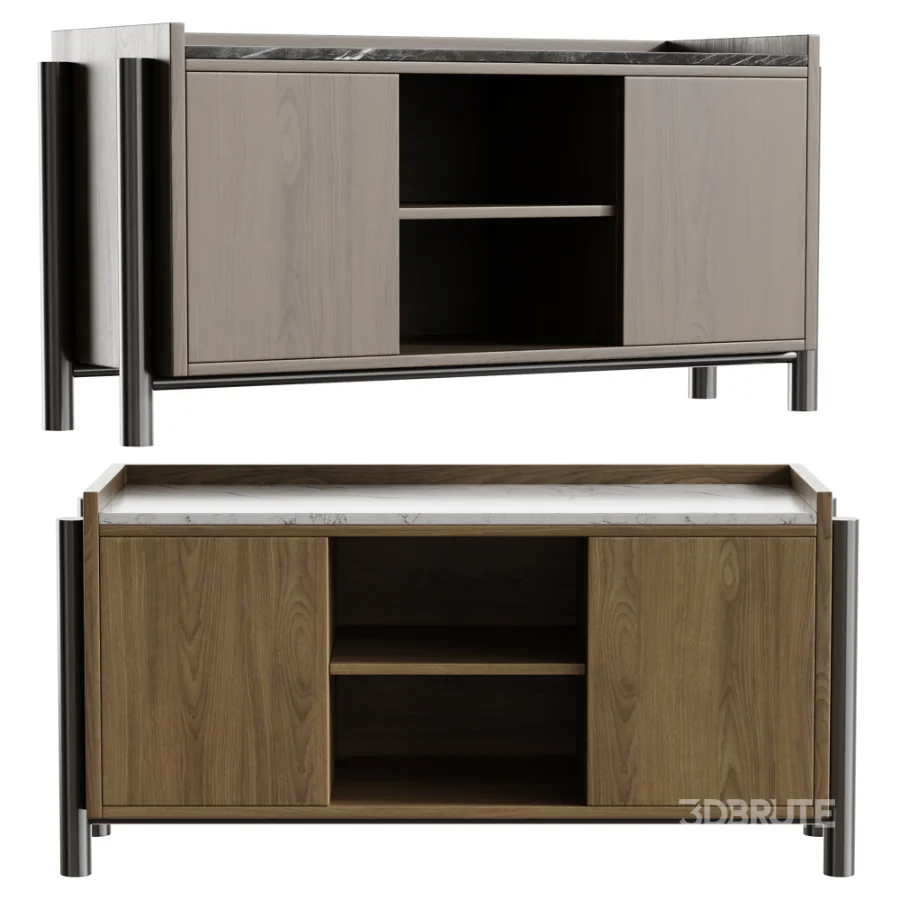 Steekla Credenza with Marble Image 1