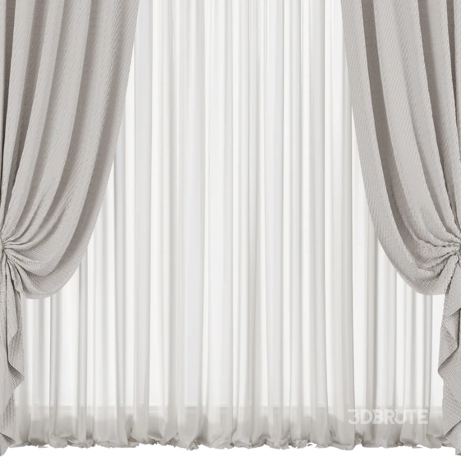 Silk and Cotton Curtain Set 129 Image 1