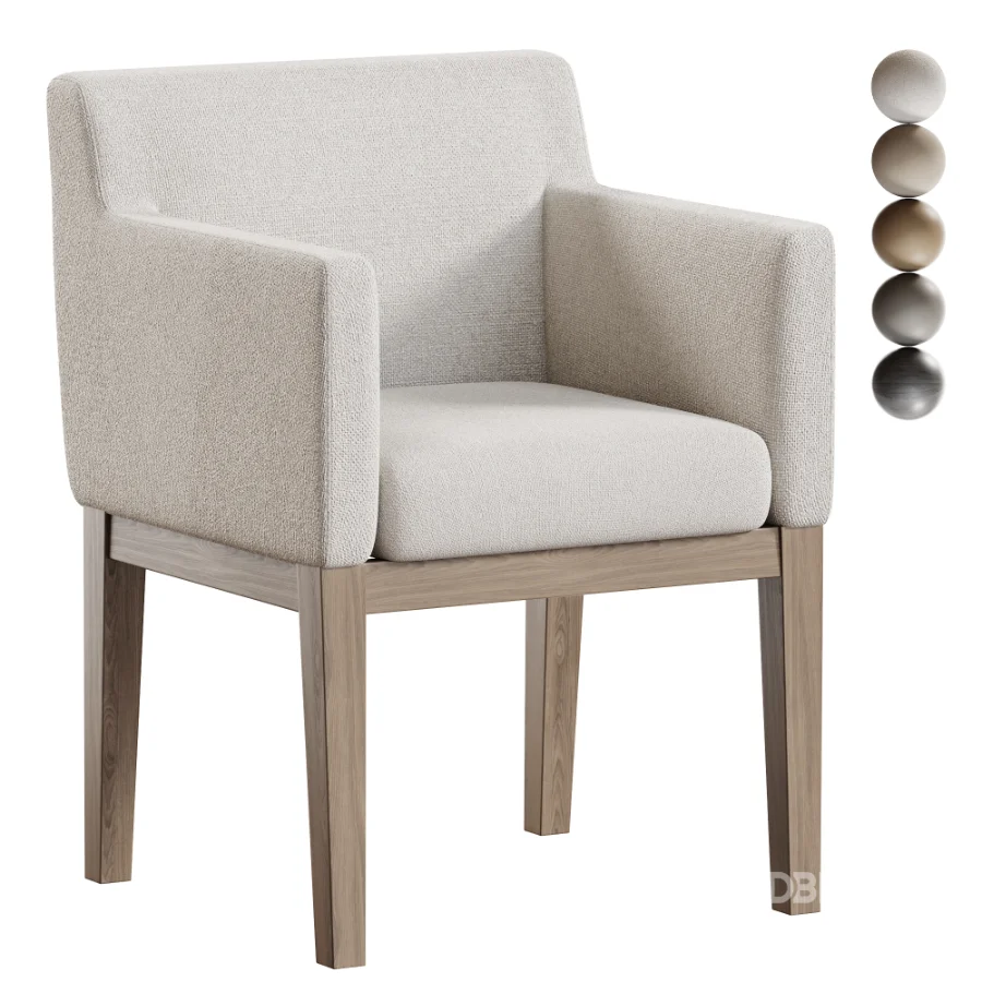 Morgan Track Arm Fabric Dining Armchair Image 1