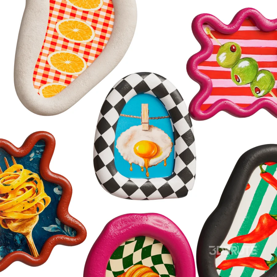 Funky Food Wall Art Frames Set Image 3