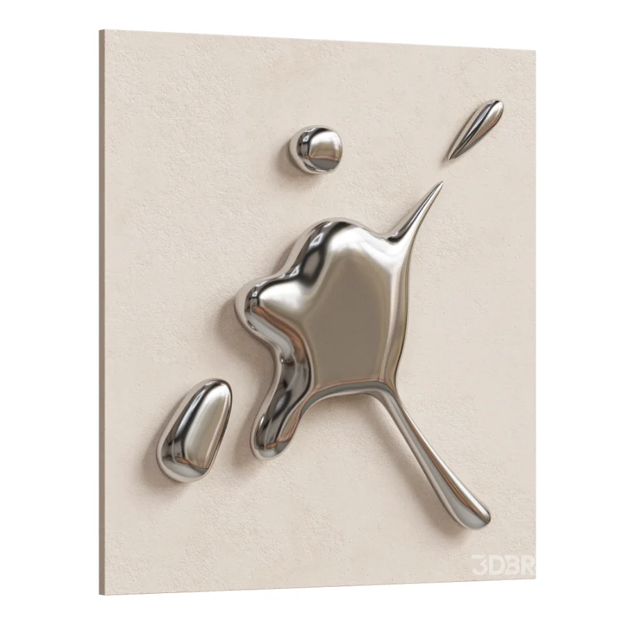 Wall Decor Liquid Chrome Splash Image 5