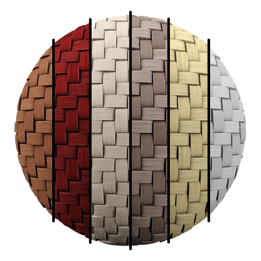 FB19 PBR Woven bamboo herringbone 4K Image 1