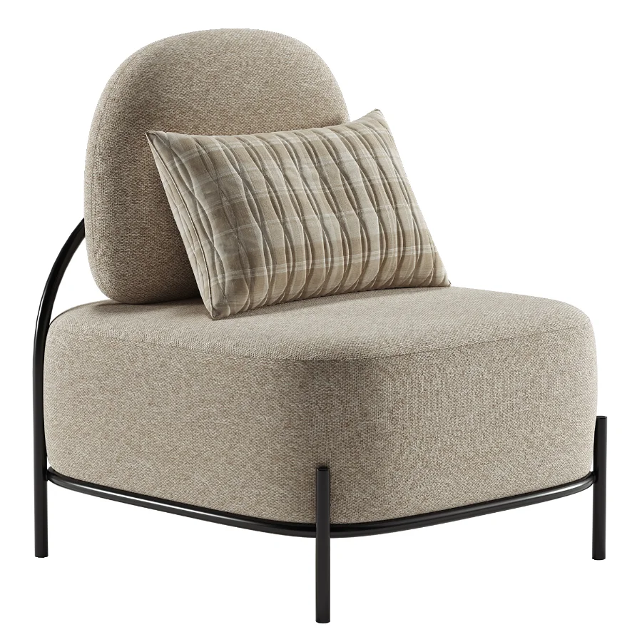 Yellow Linen Accent Chair Image 5
