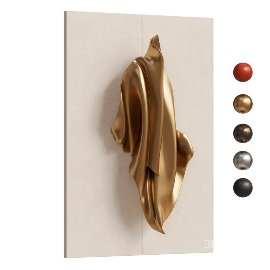 Wall Decor Abstract Golden Silk Flow Image 2