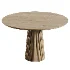 Black walnut solid wood Upholstered Dining Chair And Akira Fluted Round Wooden Table - Thumbnail 3