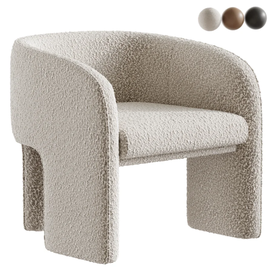 Modern Simple Style Solid Color Barrel Chair Image 1