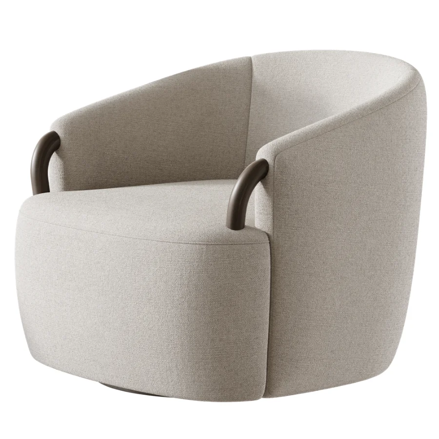 Crate & Barrel Rapallo Swivel Chair Image 2