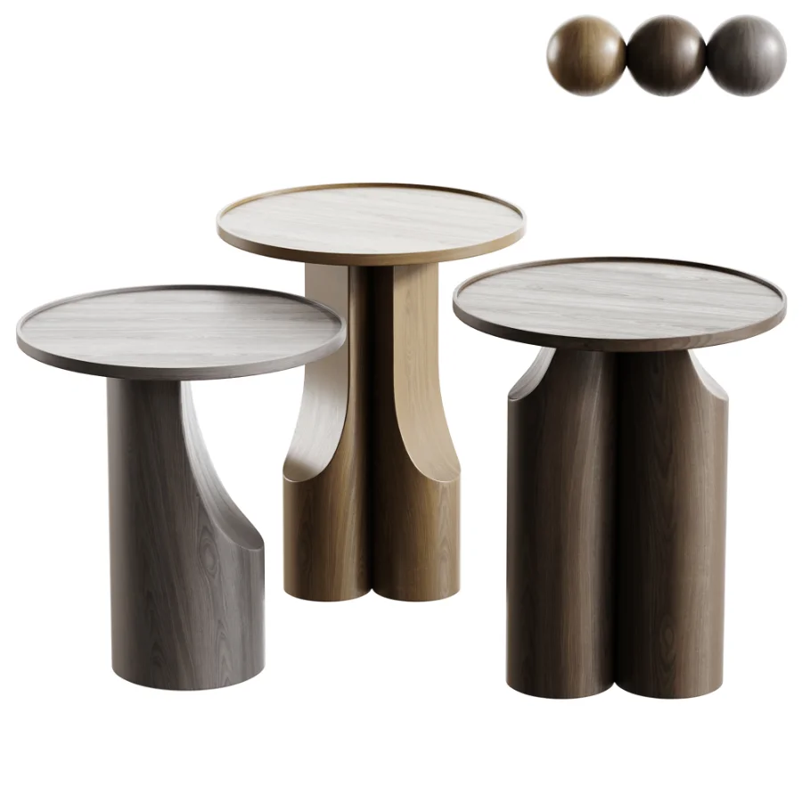 Stigido Round walnut Side table BY AMPM Image 1