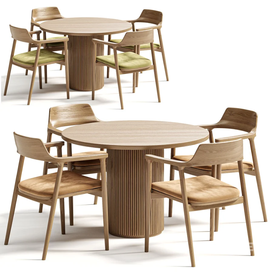 Hiroshima chair,Moon table Dantonehome Dining set Image 2