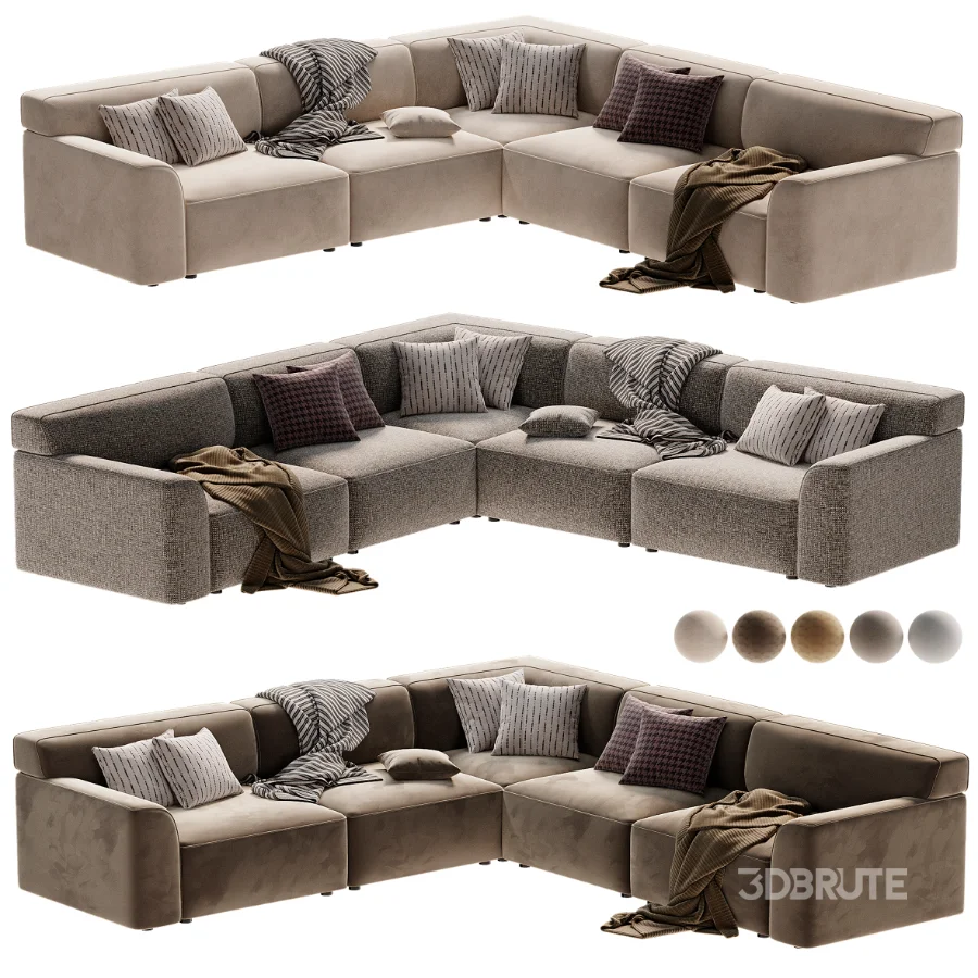 Morell 5 Piece Upholstered Reversible L Sectional Image 7