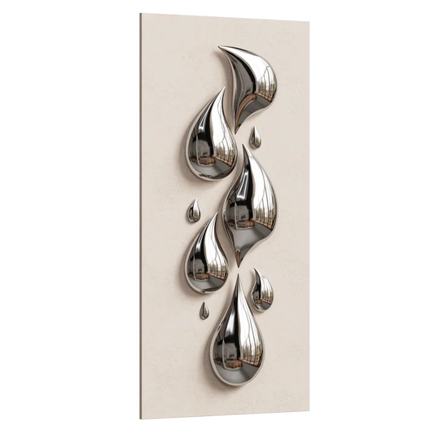 Modern Circular Wall Sculpture with Water Droplet Design DZJ-693 Image 1