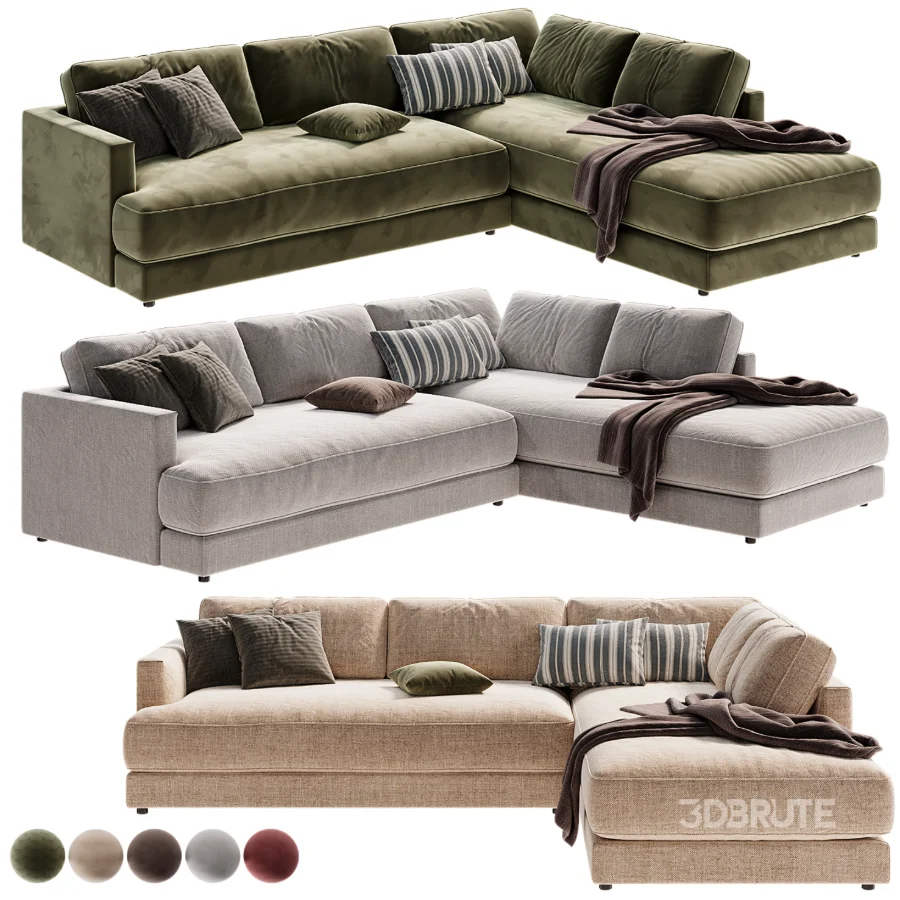 Haven 2 Piece Bumper Chaise Sectional Image 5