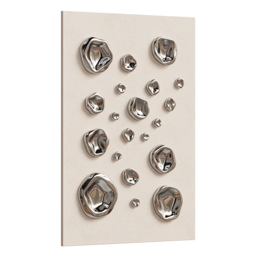 Abstract Chrome Pebble Wall Sculptures and Decor 09 Image 3