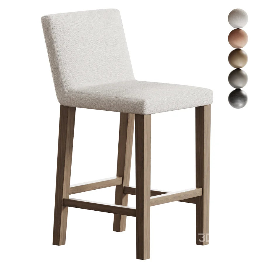 Morgan Armless Fabric Bar Counter Stool Image 1