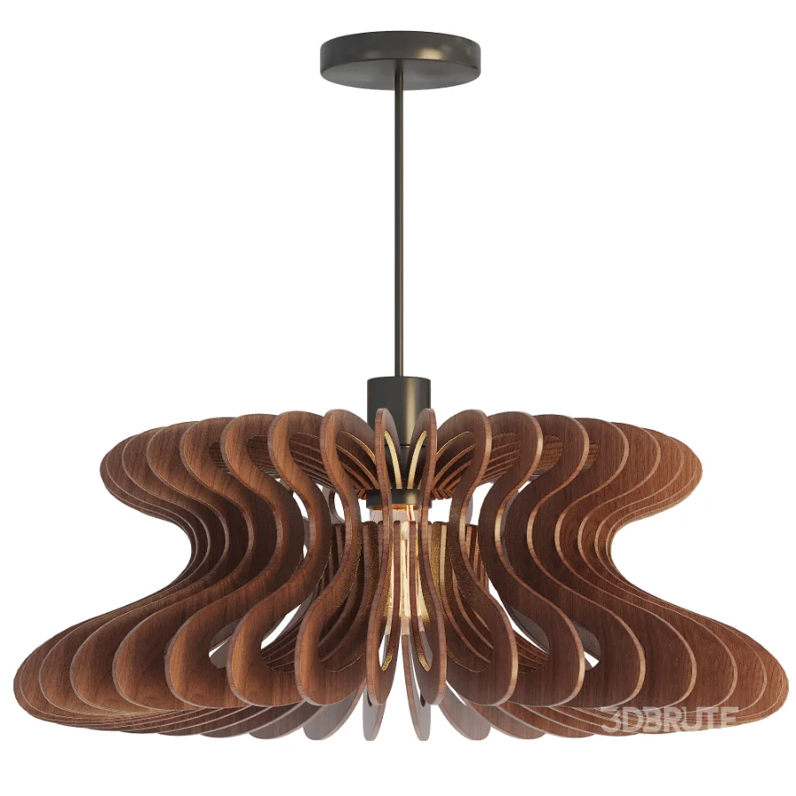 Walnut Wood Pendant Light Image 1