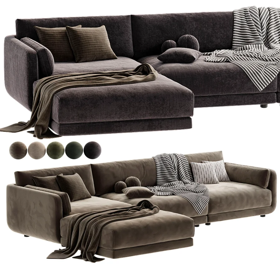 Naples Modular Upholstered Chaise L Sectional Image 6