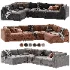 Oriole 4 Piece L Shaped Dark Brown Performance Velvet Modular Sectional Sofa - Thumbnail 6