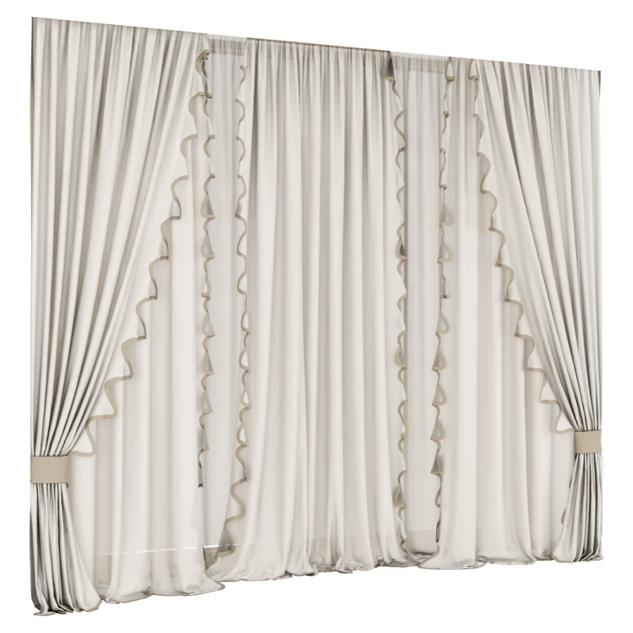 Silk and Cotton Curtain Set 126 Image 1