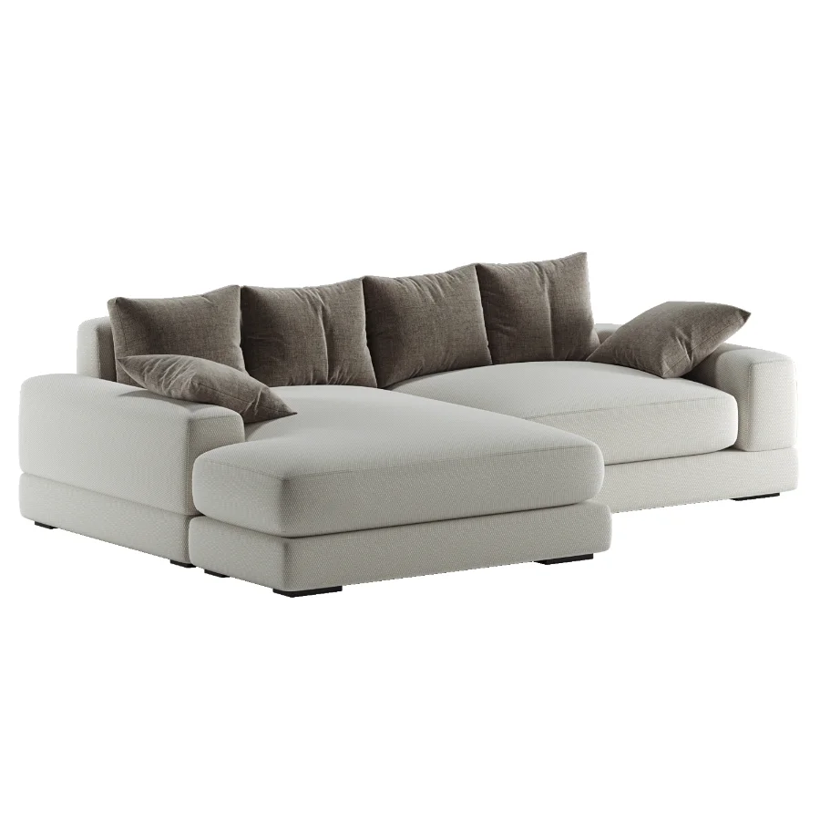 White L Shaped Deep Sofa Image 2