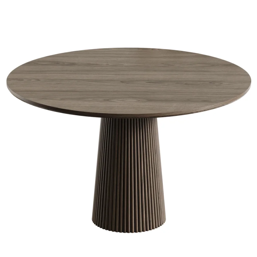 Akira Fluted Round Wooden Table Image 3