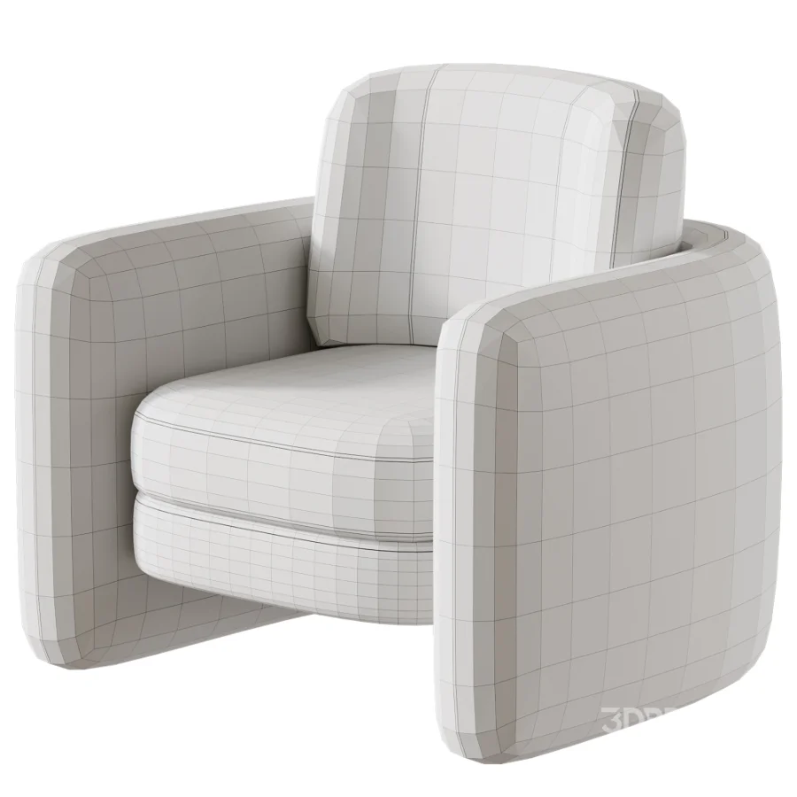 Wide Modern Chenille Upholstered Barrel Accent Chair Image 5
