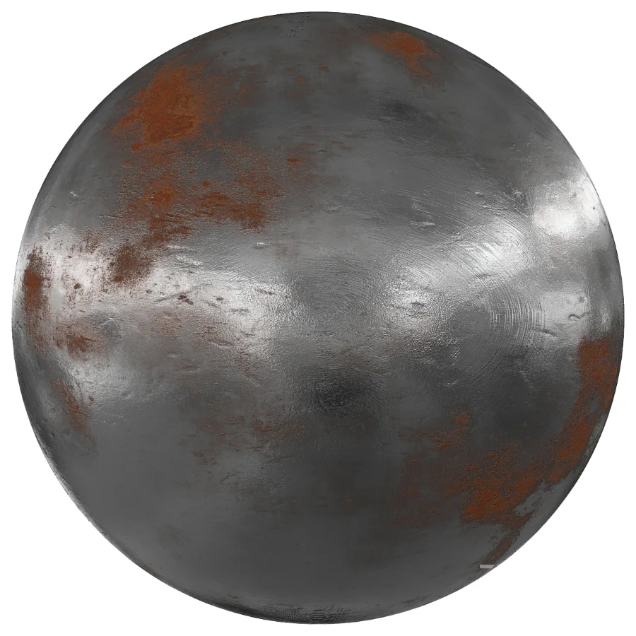 FB28 Worn Steel | PBR | 4 Mats | 4K Image 1
