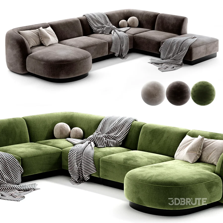 Naduvi Miley Velvet Right Cremekleurig Sofa Image 4