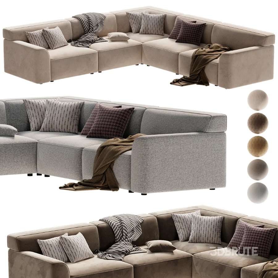 Morell 5 Piece Upholstered Reversible L Sectional Image 3