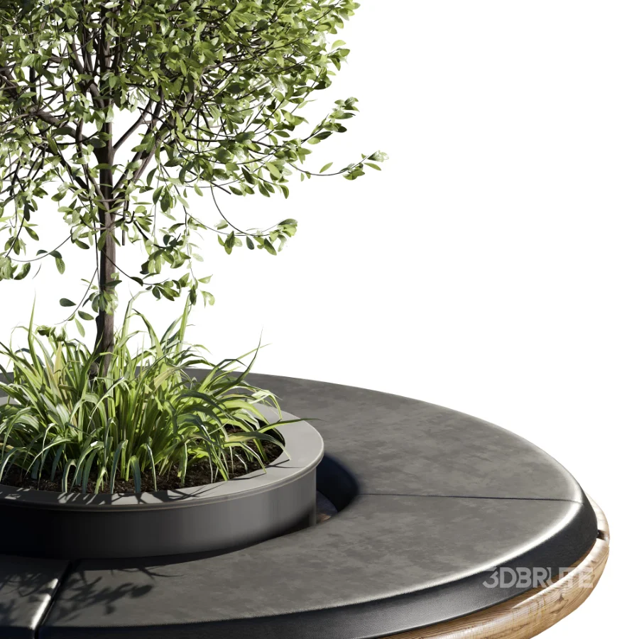 Bench with Plants – Urban Furniture 06 Image 2