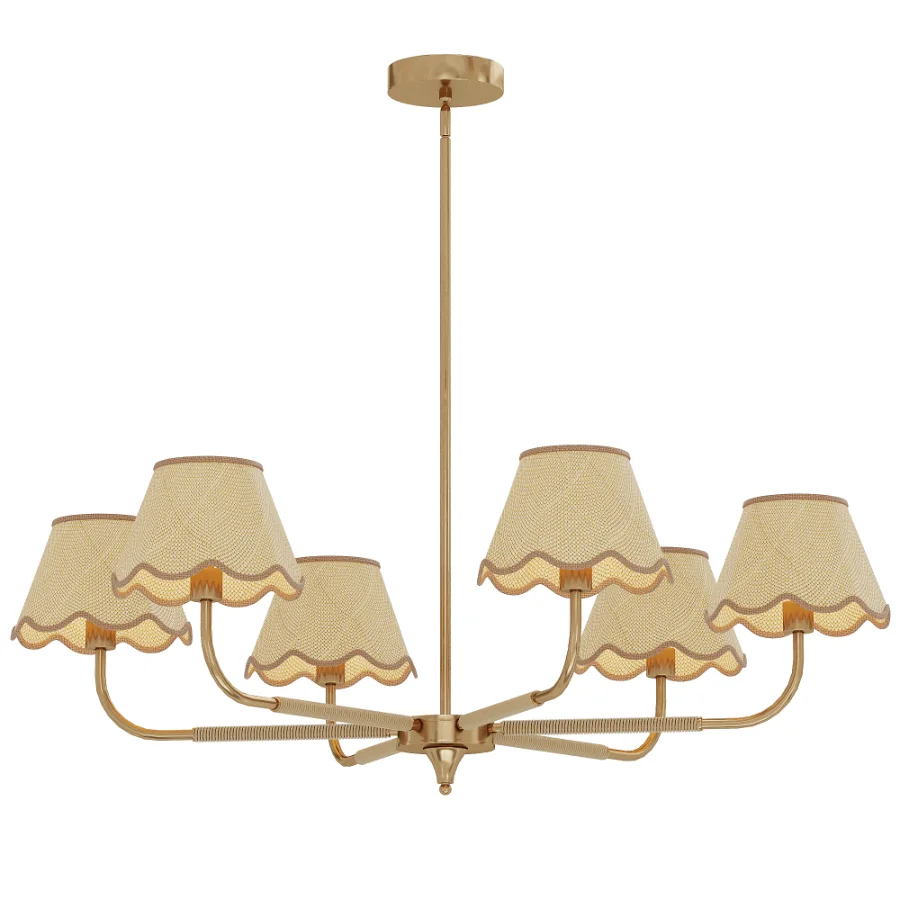 Boho Rattan Chandelier Image 1