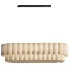 Folia oval scalloped natural linen pendant - Thumbnail 1