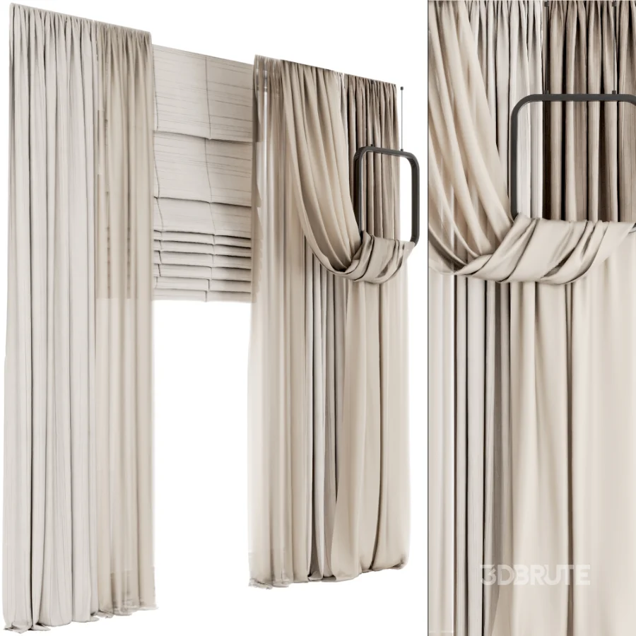 Silk and Cotton Curtain Set 123 Image 1