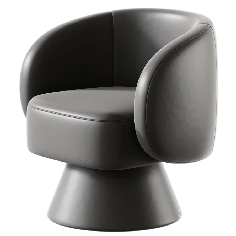 Modern Upholstered Swivel Barrel Chair Image 4