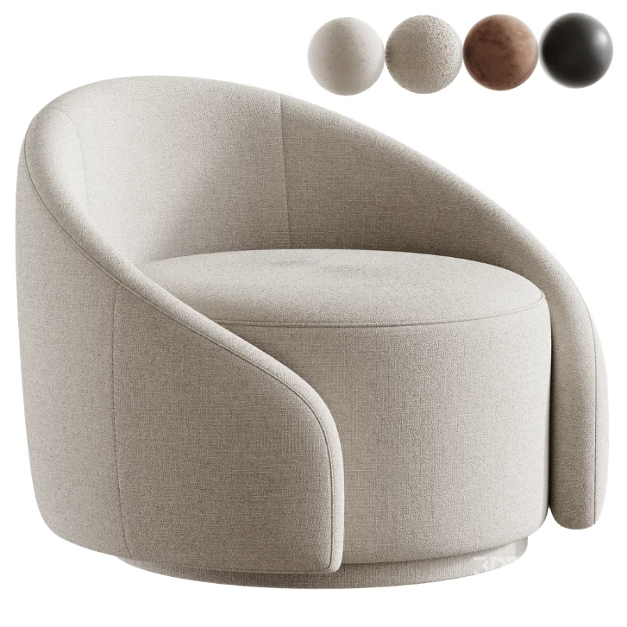 Aunna Upholstered Swivel Barrel Chair Image 1