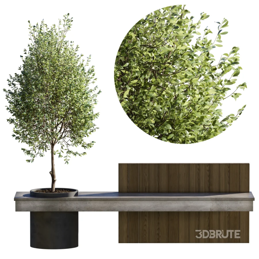 Bench with Plants – Urban Furniture 05 Image 3