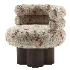 Swivel Boucle Barrel Chair - Thumbnail 4
