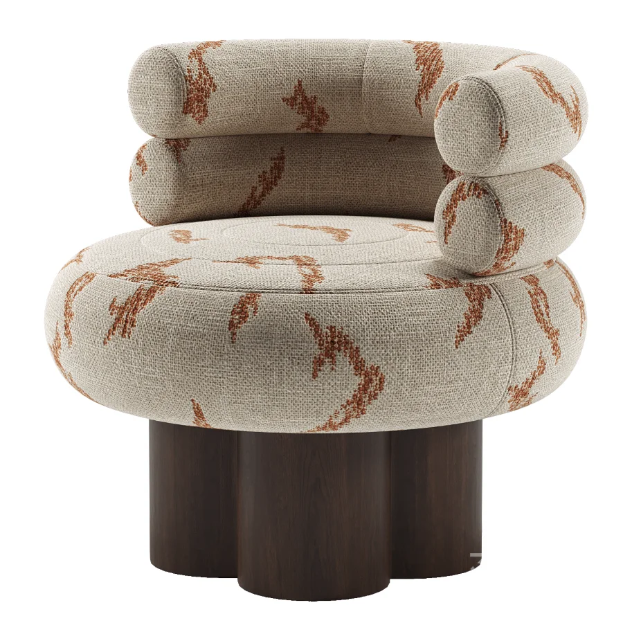 Swivel Boucle Barrel Chair Image 4