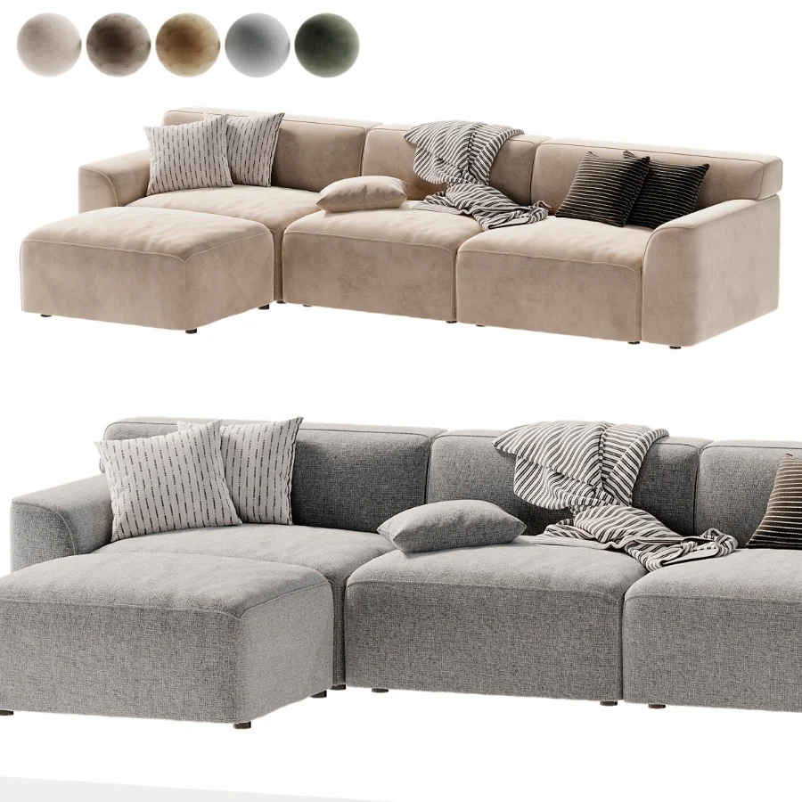 Morell 4 Piece Upholstered Modular Sofa Image 3